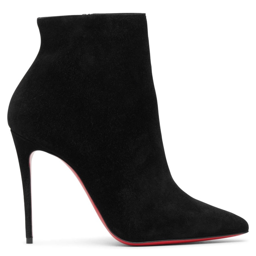 🔥 Christian Louboutin Eloise Booty Black Suede Ankle Boots | New In Box-Sz 36.5